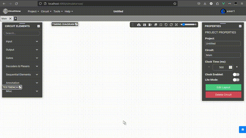 user menu